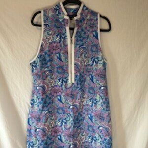 Boston Proper Chic Zip Printed Sleeveless Dress Size XL